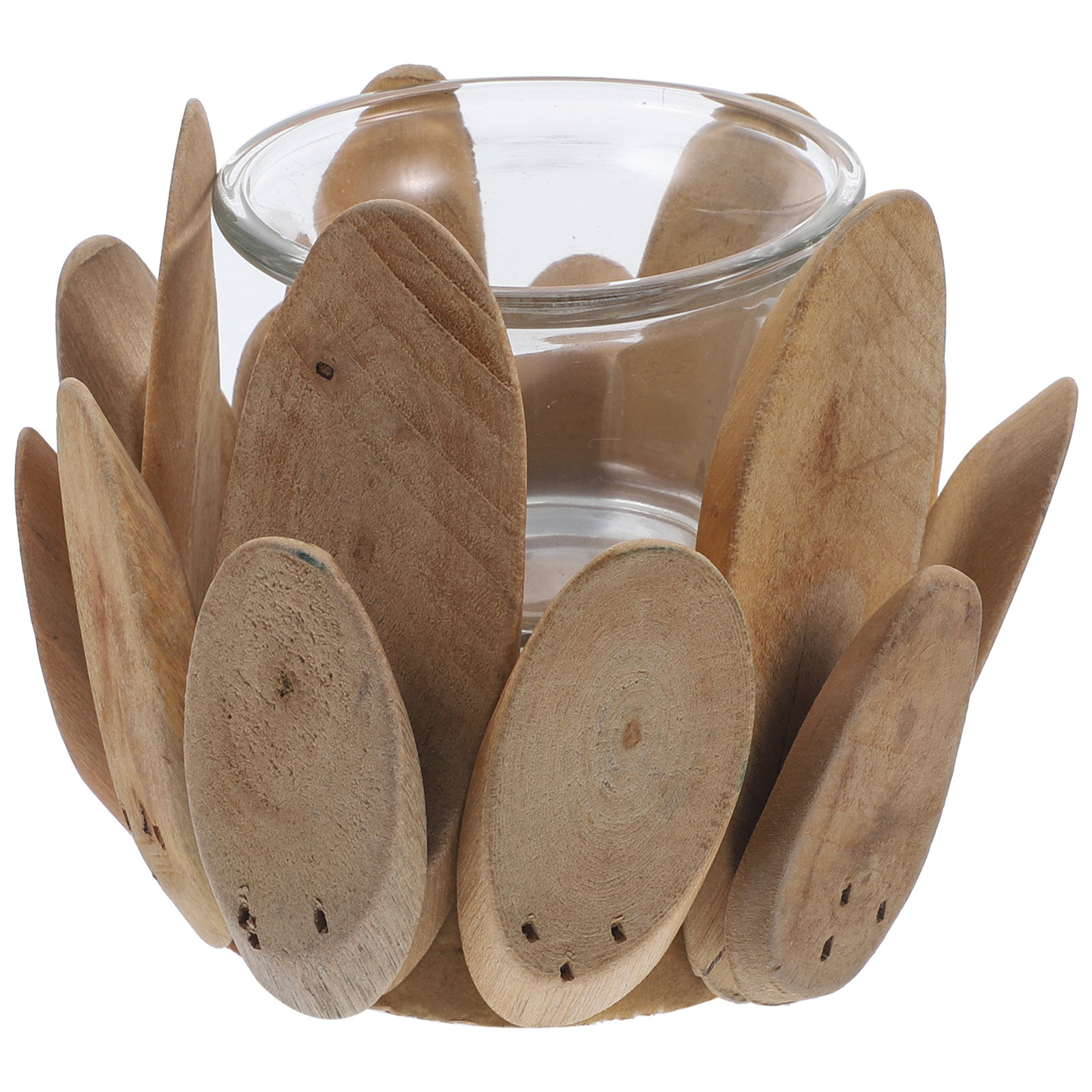 Wedding Decoration Supply - Drewniany świecznik lotosowy w stylu rustykalnym