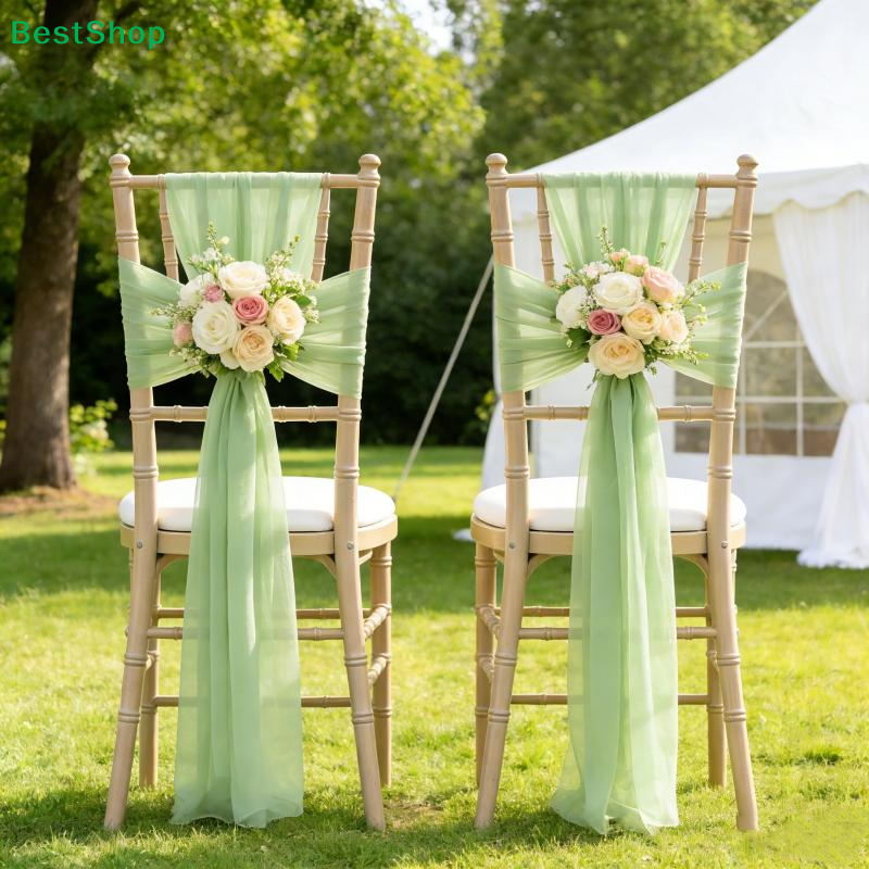 Chair Sash Organza - 20*275cm Ślubna Ozdoba na Krzesło Tiulowa