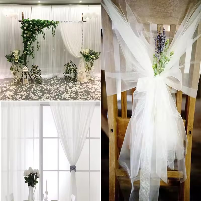 Chair Sash Organza - Rolka tiulu 10m do dekoracji ślubnych,