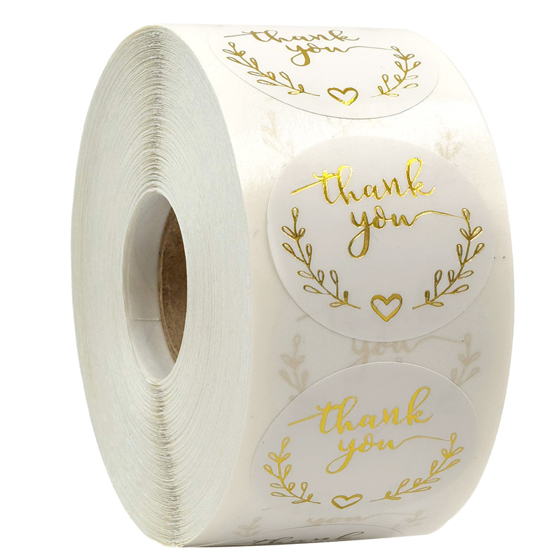 Wedding Supply Business - 100-500 sztuk złote naklejki z podziękowaniami
