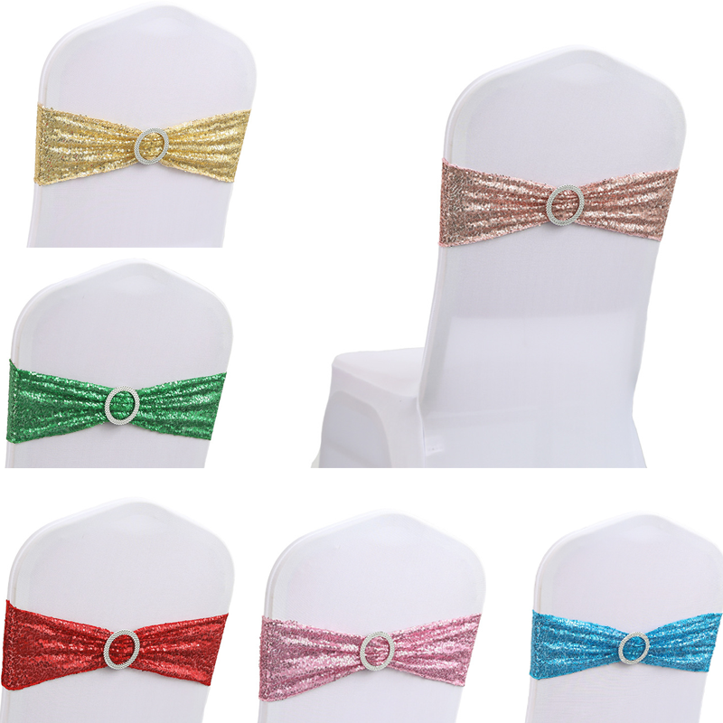 Chair Sash Organza - Dekoracja ślubna Krzesło Węzeł Serce Klamra