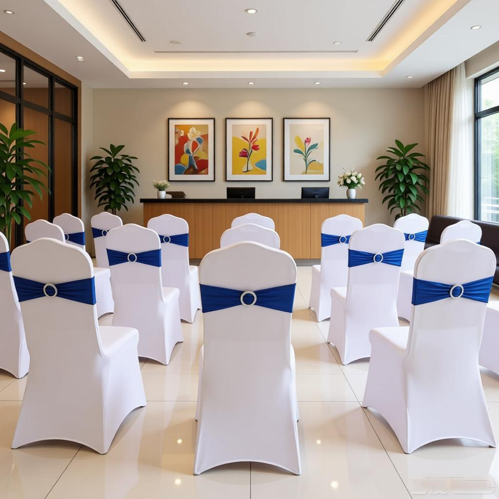 Chair Sash Organza - 10 szt. Okrągłe elastyczne ozdobne paski