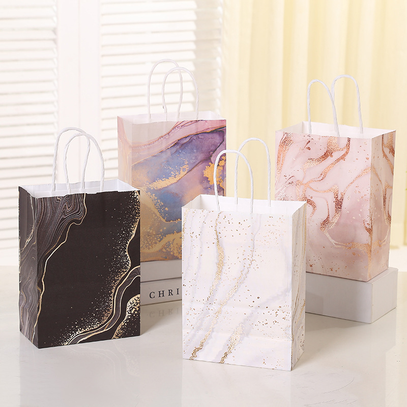 Wedding Supply List - 5Pcs Marble Design Kraft Paper Gift