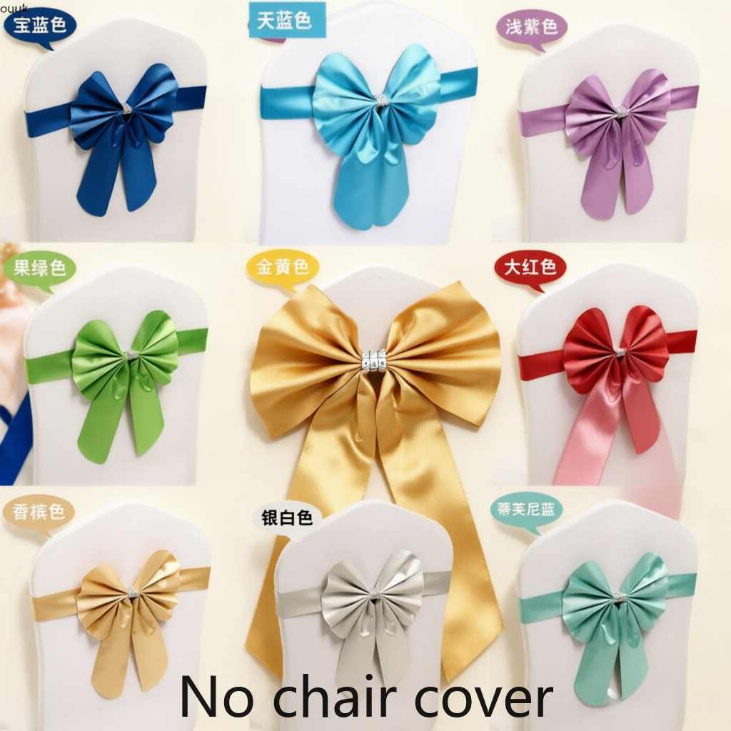 Chair Sash Organza - 10 szt. Burgundowe i królewsko-niebieskie elastyczne