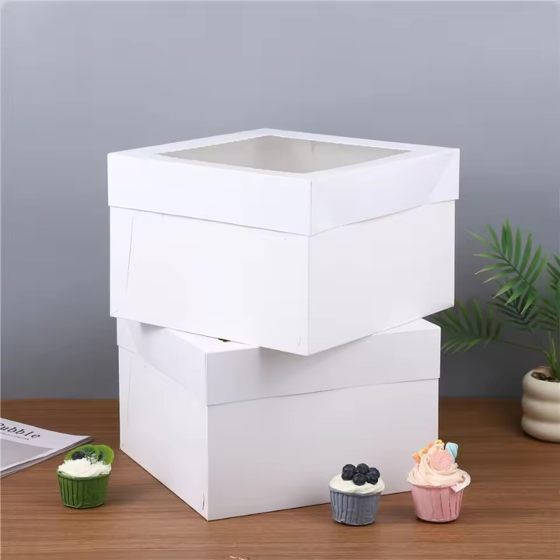 Wedding Decoration Supply - Pudełka na ciasto jednorazowe białe z