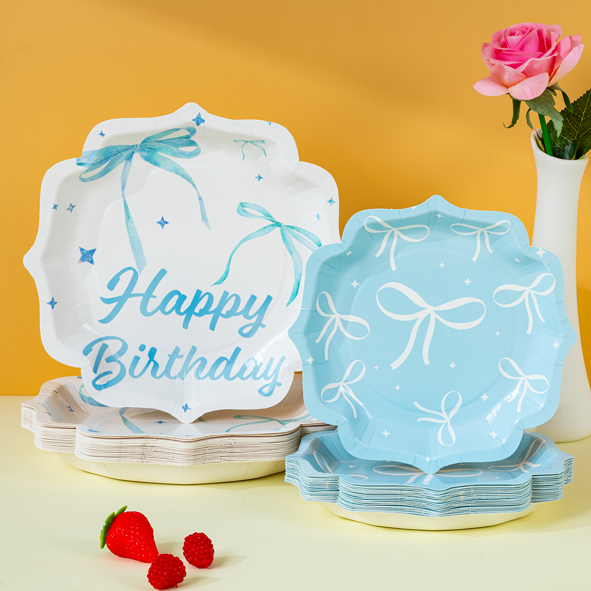 Wedding Decoration Supply - Zestaw jednorazowych talerzy na przyjęcie urodzinowe
