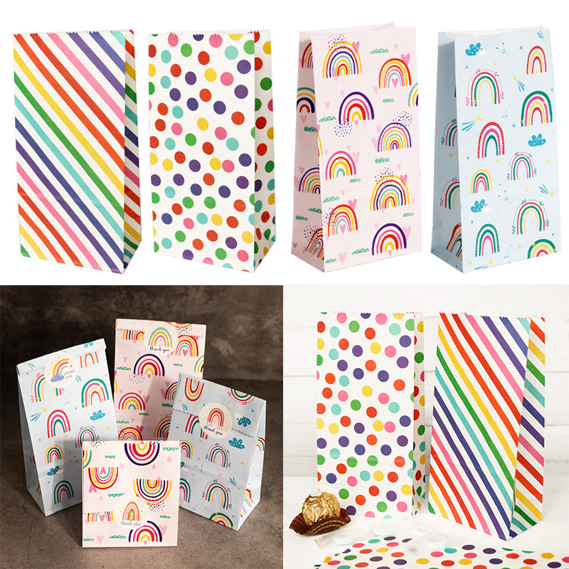 Wedding Event Supply - Małe torby papierowe Tęczowa torebka na