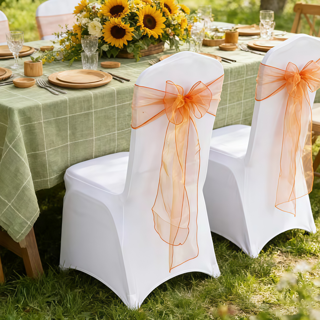 Chair Sash Organza - Dekoracje na krzesła weselne, organzowe szarfy