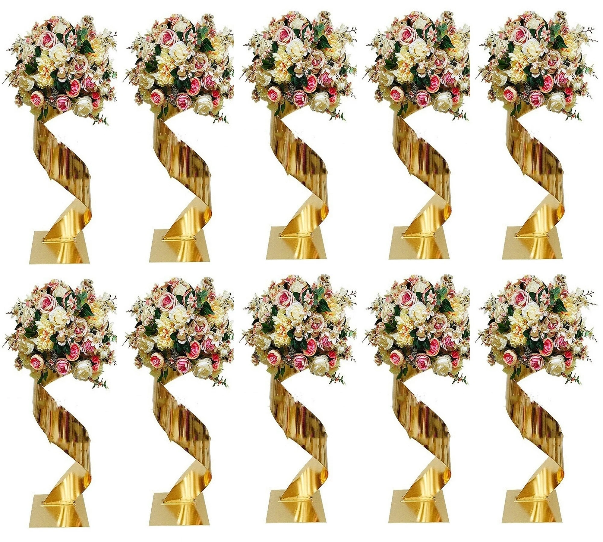 Wedding Decor Supply Store - 10 SZT. Złote Kwiatowe Dekoracje Drogowe