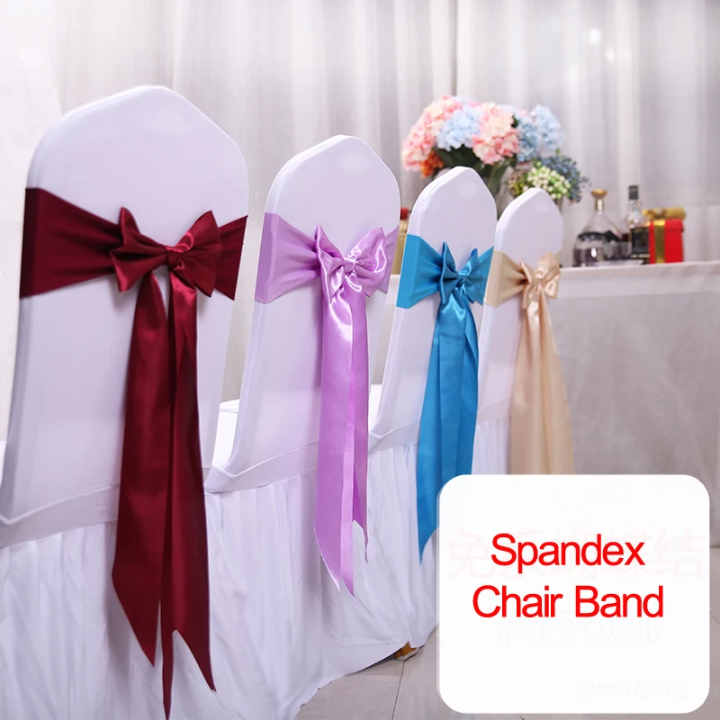Chair Sash Organza - 25szt Satynowy elastanowy pokrowiec na krzesło