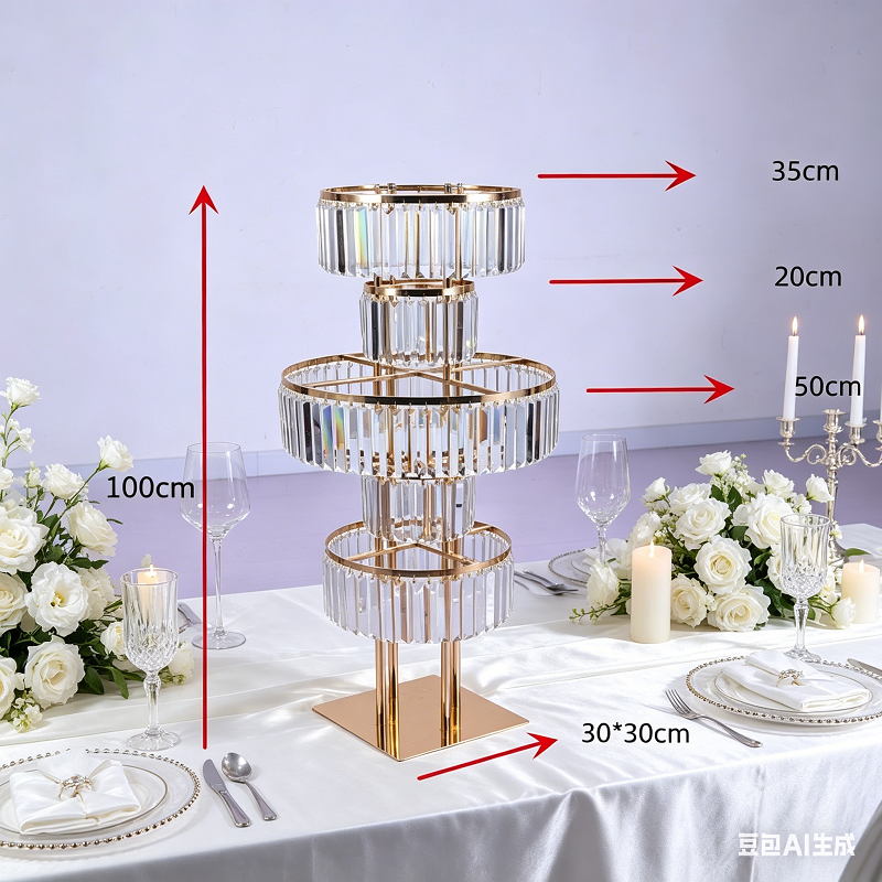 Wedding Decor Supply Store - 4 szt. Kryształowe stojaki na kwiaty,