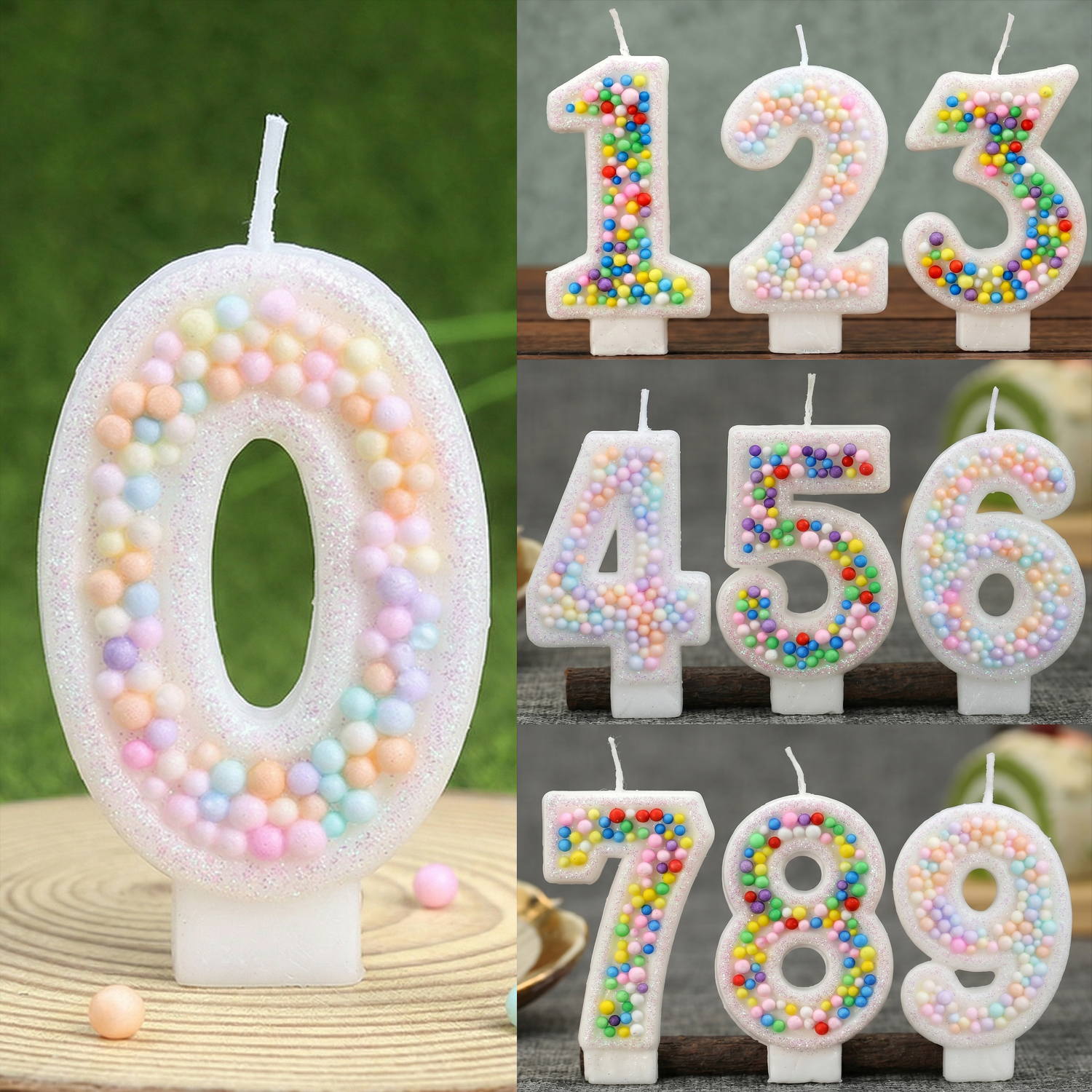 Unity Candle Set - Świeczki urodzinowe w kształcie tęczowych kulek