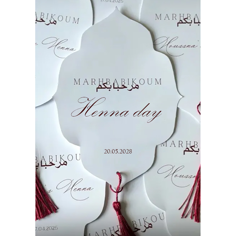 Wedding Supply Business - Personalizowane zaproszenia na dzień henny, wieczorne