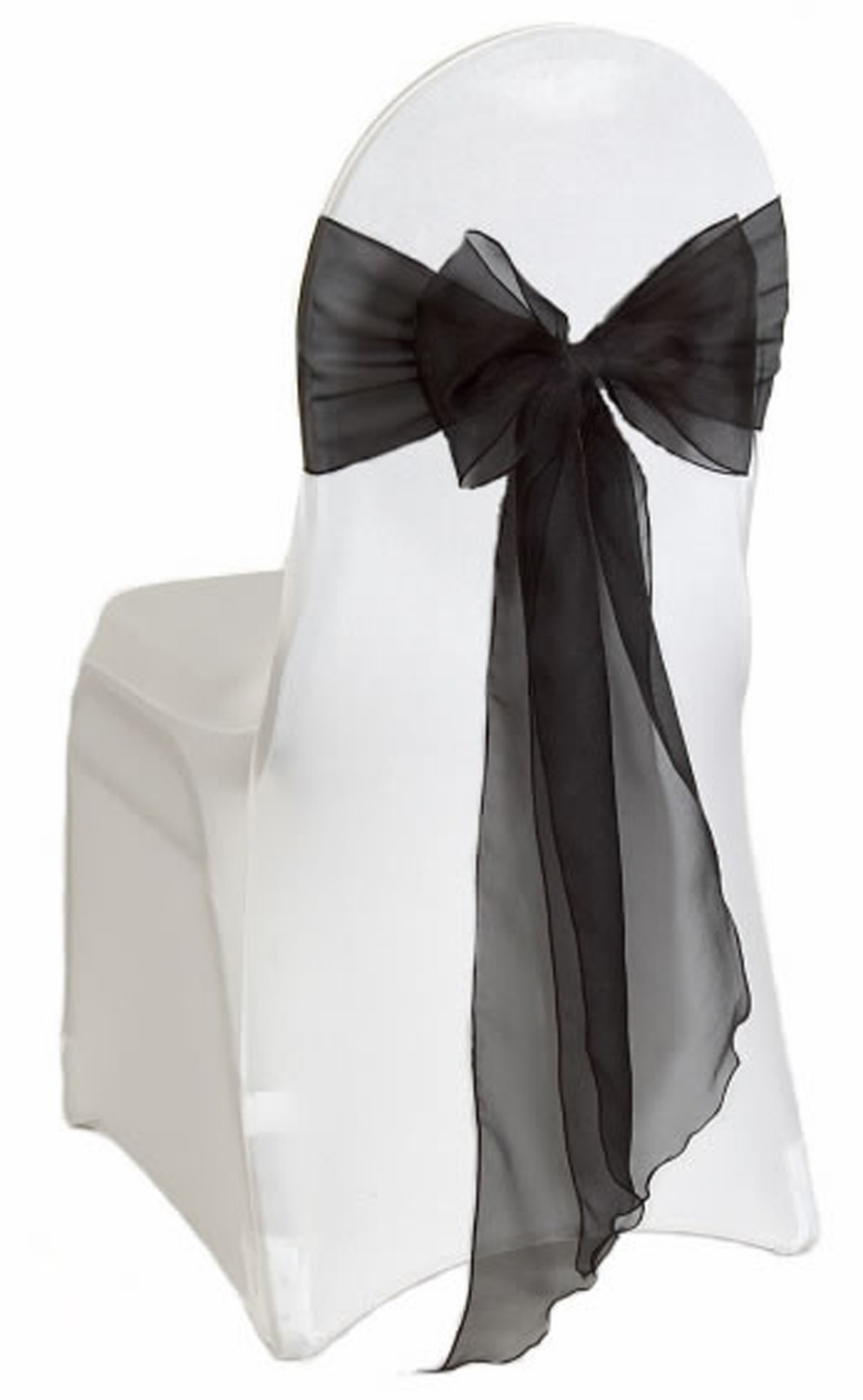 Chair Sash Organza - Nowe krzesło łuki 50 sztuk/partia czarny
