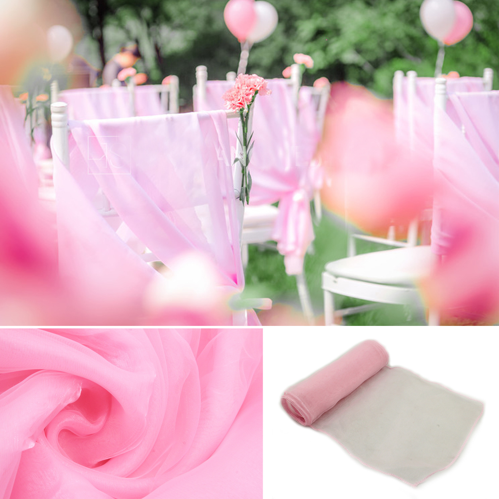 Chair Sash Organza - 1 szt. Organzowe Szarfy na Krzesła