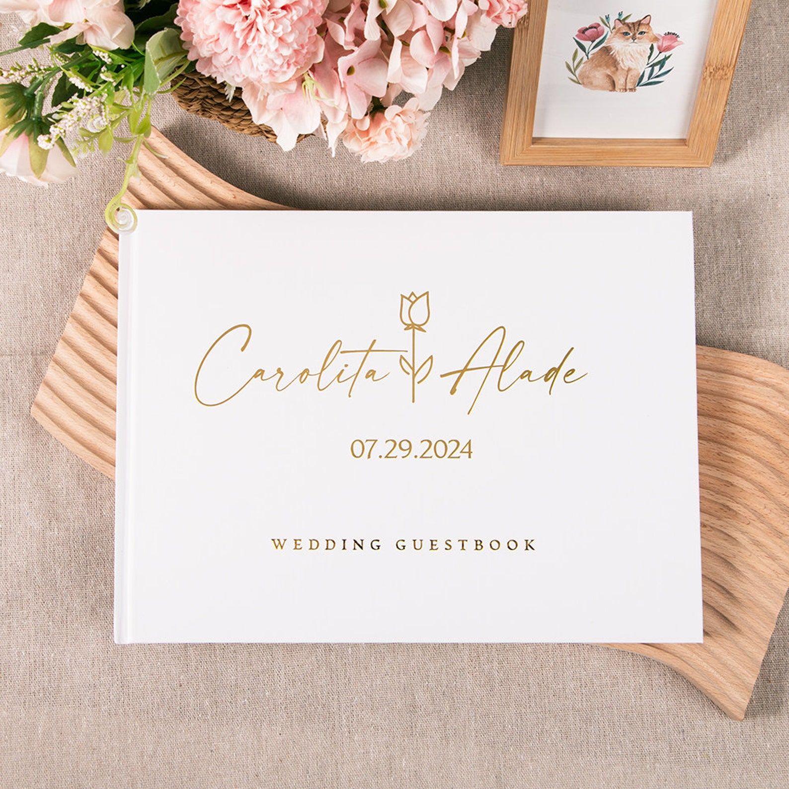 Wedding Supply List - Niestandardowa księga gości weselnych Spersonalizowana księga
