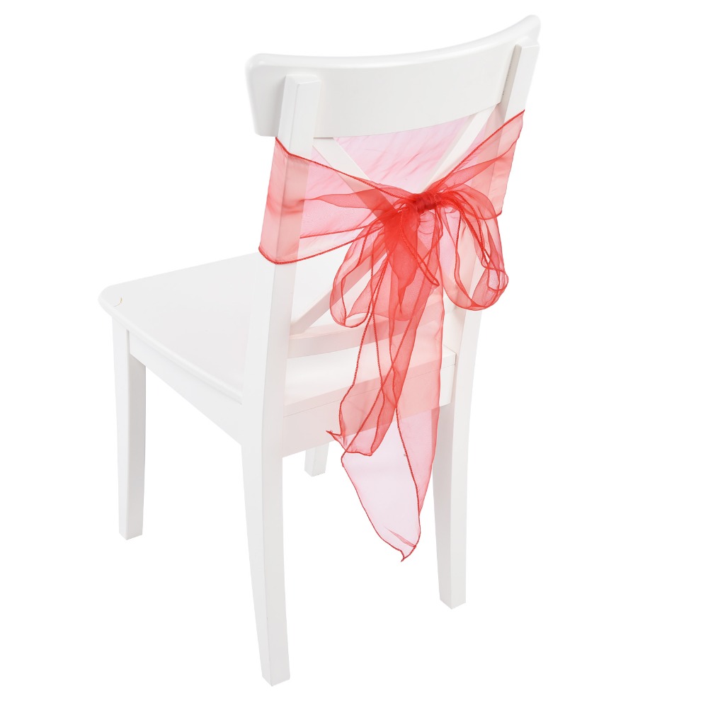 10 szt. Niebieskie, czerwone,  – Chair Sash Organza recenzja i cena