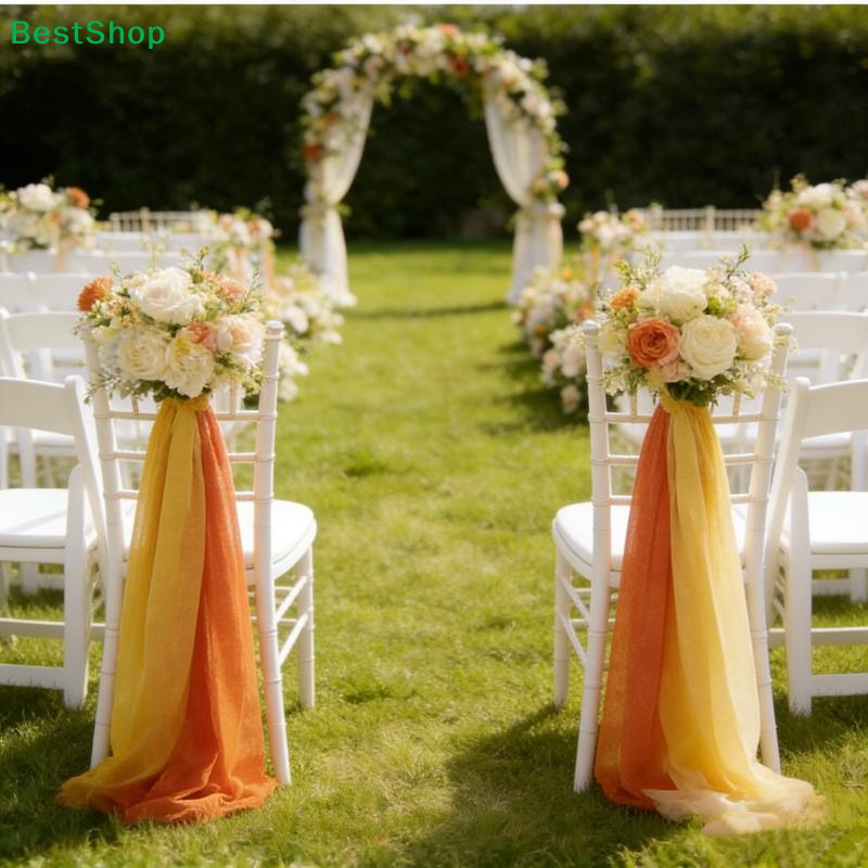 20*275cm Ślubna Ozdoba na Krze – Chair Sash Organza recenzja i cena