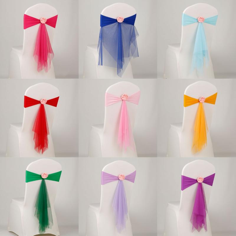 1 sztuka organzowych szarf na  – Chair Sash Organza recenzja i cena
