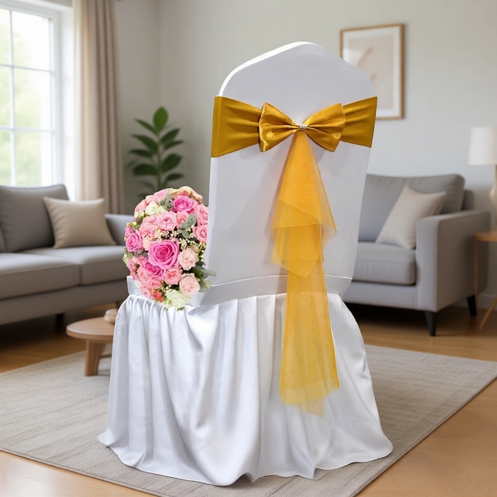 Klasyczne europejskie ozdobne  – Chair Sash Organza recenzja i cena