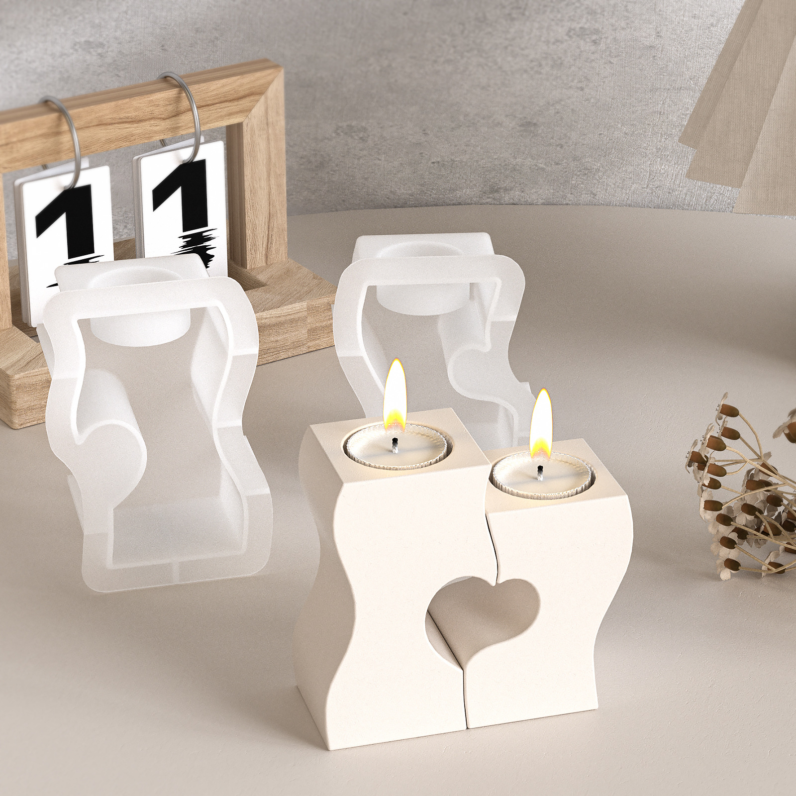 S Heart Candlestick Silicone M – Unity Candle Set recenzja i cena