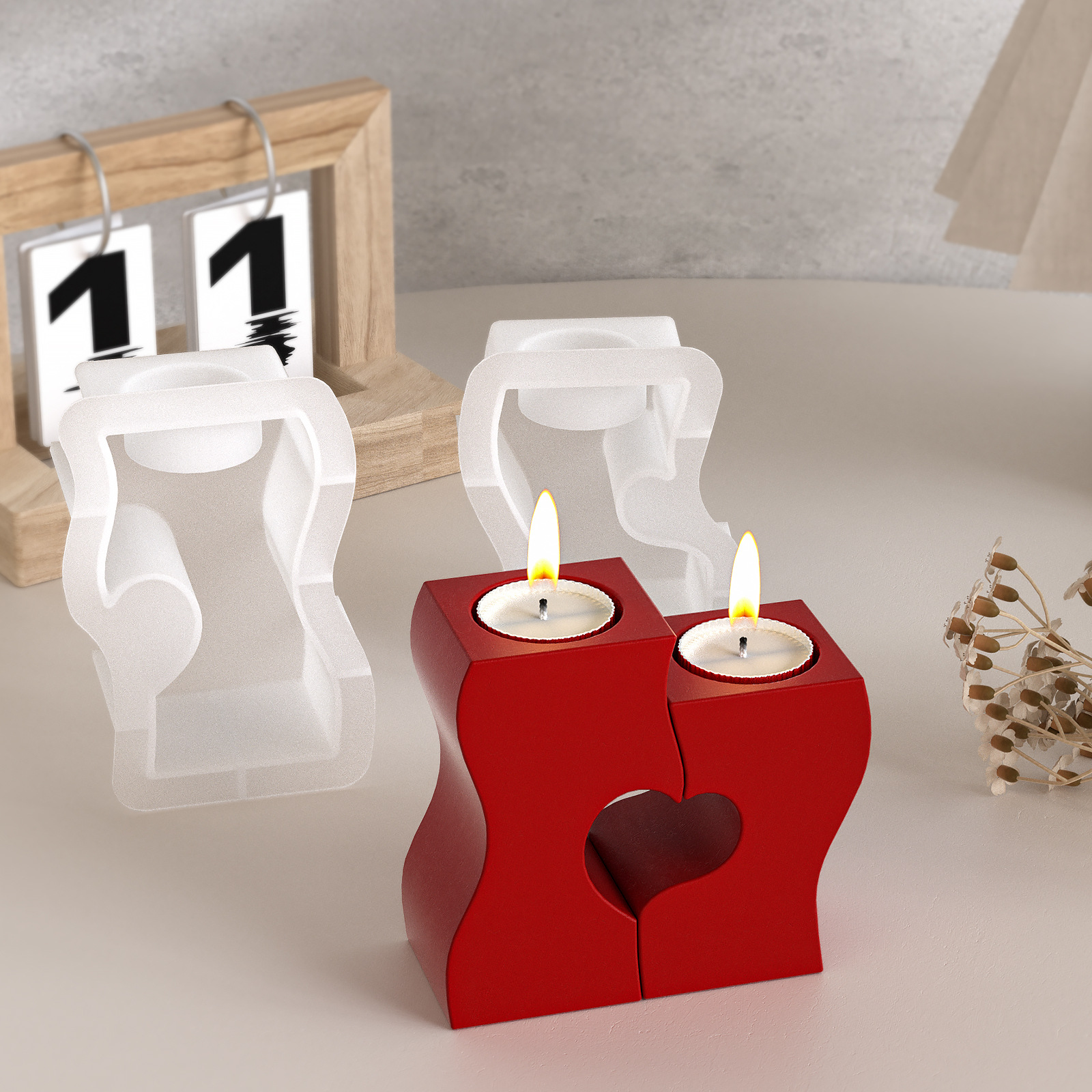 S Heart Candlestick Silicone M – Unity Candle Set recenzja i cena
