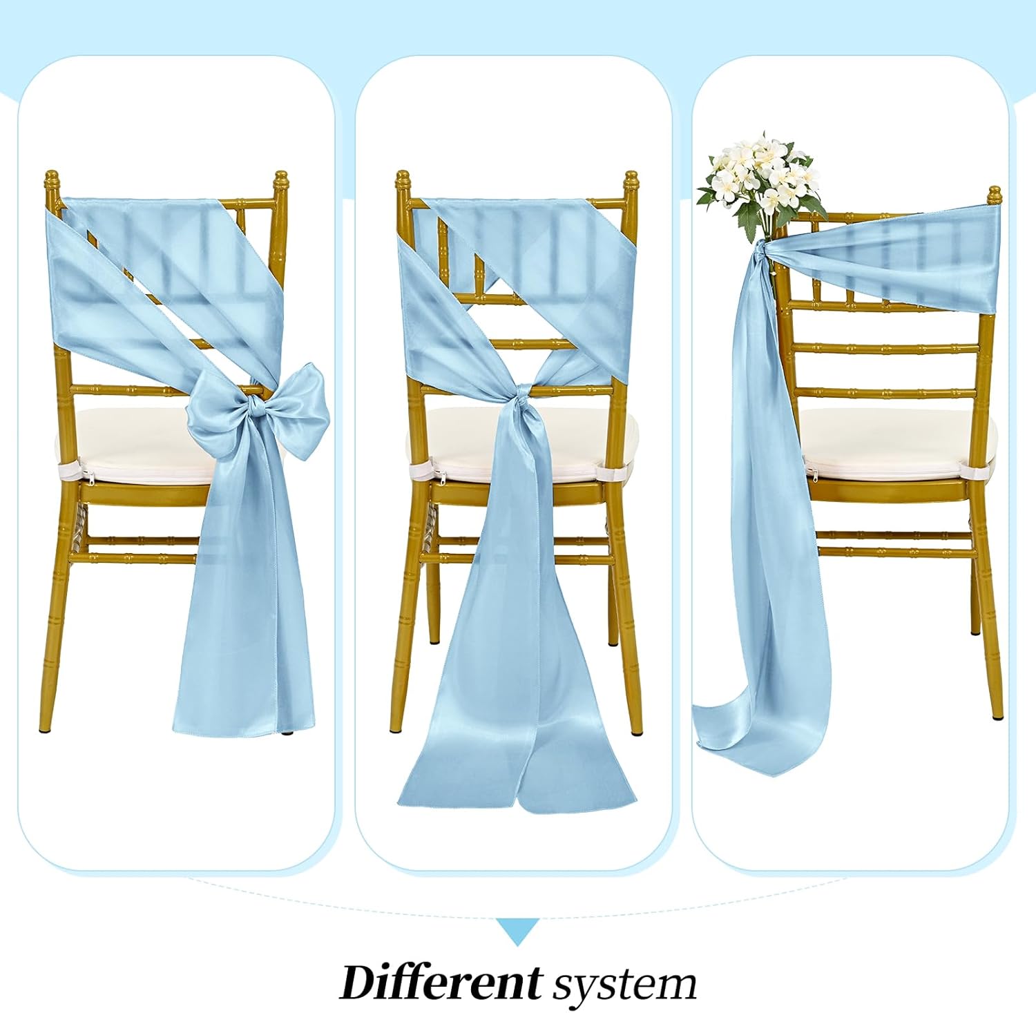 10/50 szt. Satynowe szarfy na  – Chair Sash Organza recenzja i cena