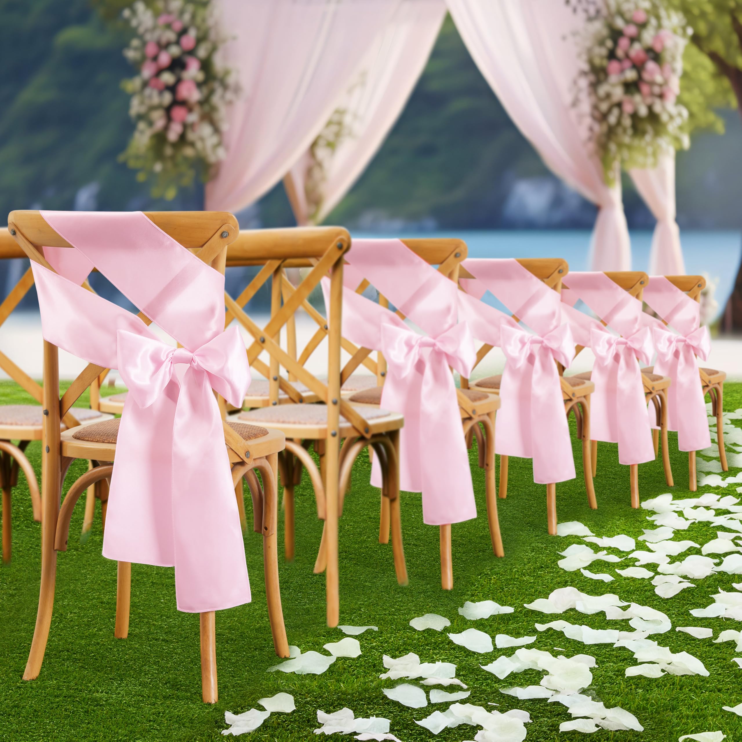 10/50 szt. Satynowe szarfy na  – Chair Sash Organza recenzja i cena