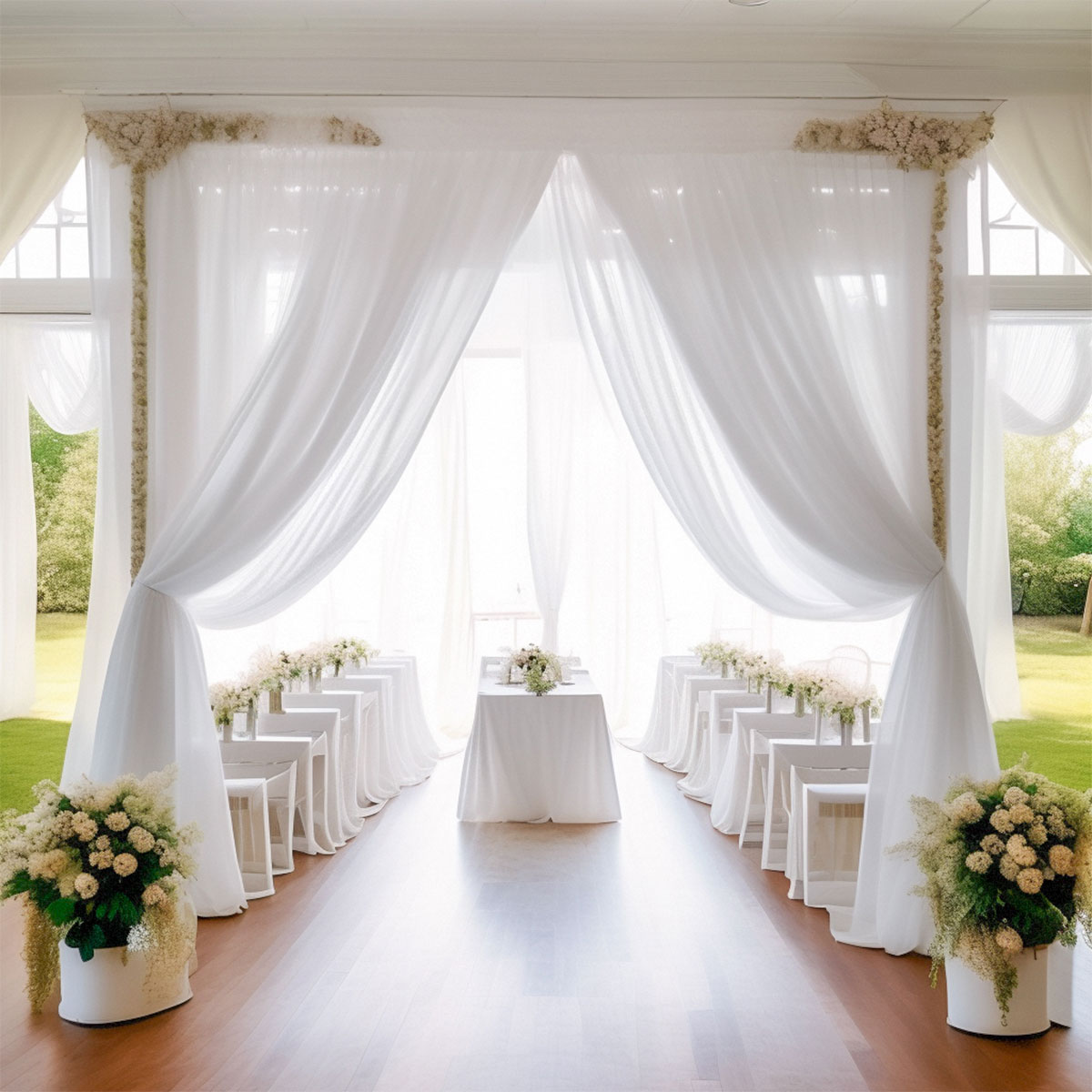 Biała dekoracja ślubna tiulowa – Chair Sash Organza recenzja i cena